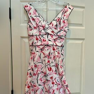 Floral Pink and Black Dress